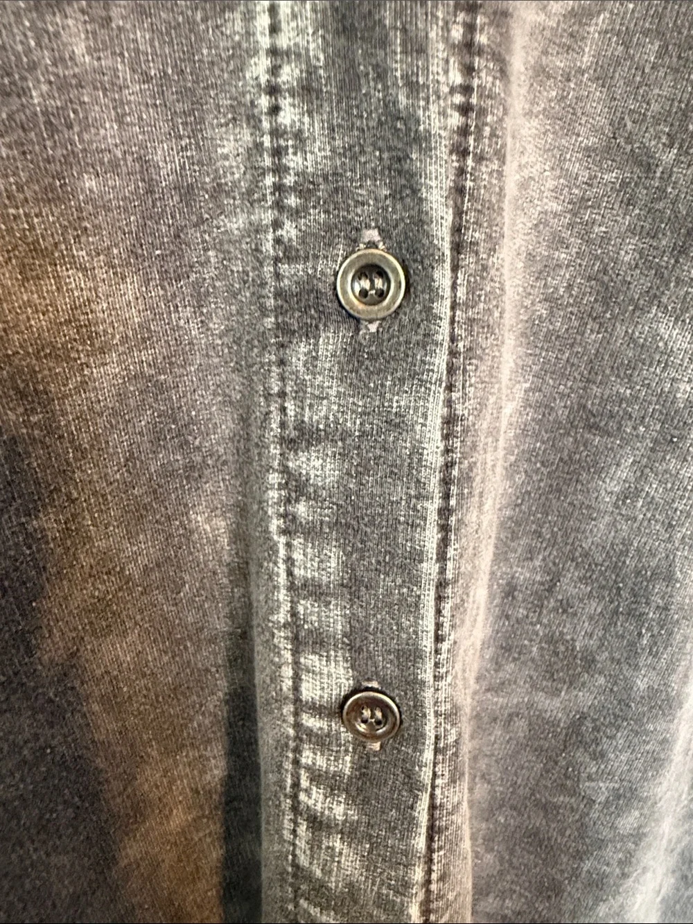 Jane + Delancey Grey Acid Wash Short Sleeve Button Down Shirt 1X Relaxed Fit